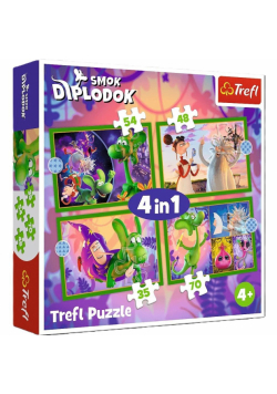 Puzzle 4w1 Świat Smoka Diplodoka 34663