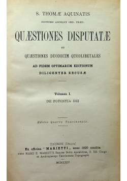 Quaestiones disputatae et quaestiones duodecim quodlibetales 2 Tomy 1924 r.
