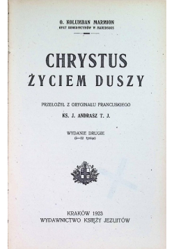 Chrystus życiem duszy 1923 r.