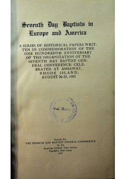 Seventh Day Baptists in Europe and America vol 2 1910r