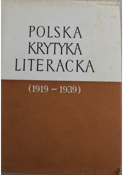 Polska krytyka literacka 1919 - 1939