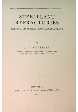 Steelplant Refractories: Testing, Research and Development