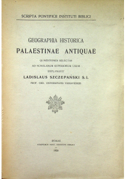 Geographisa historica Palaestinae antiquae 1928 r.