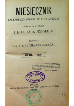 Miesięcznik Rok XXXI 12 numerów + 12 dodatków 1909 r.