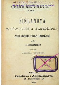 Finlandya w oświetleniu literackiem Tom I 1901 r.