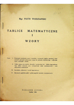 Tablice matematyczne i wzory 1946r