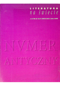 Literatura na świecie 8 i 9 / 96 Numer antyczny