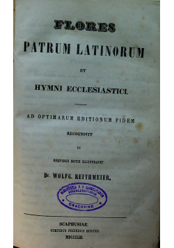 Flores Patrum Latinorum et Hymni Ecclesiastici 1853 r.