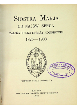Siostra Marja Od Najświętszego Serca 1932r
