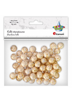 Kulki styropianowe 15mm 65szt złote