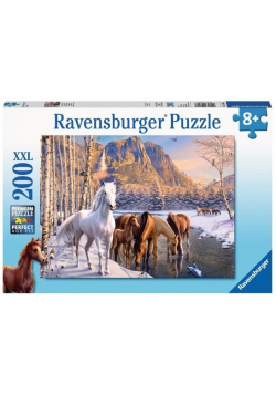 Puzzle 200 Konie w zimowej scenerii
