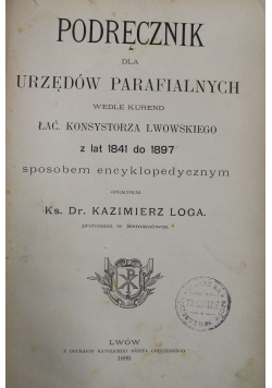 Podręcznik dla urzędów parafialnych 1899 r