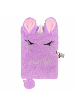 Pamiętnik pluszowy z kłódką Unicorn