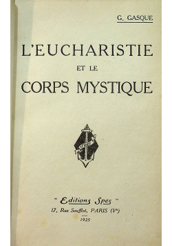 L Eucharistie Et Le Corps Mystique 1925 r