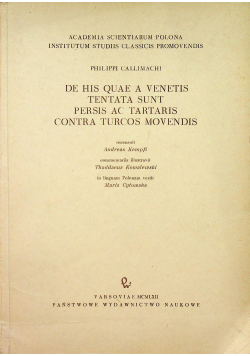 De His quae a venetis tentata sunt persis ac tartaris contra turcos mobendis