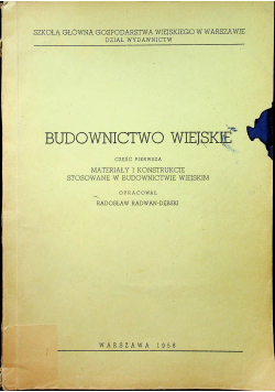 Budownictwo wiejskie Część I
