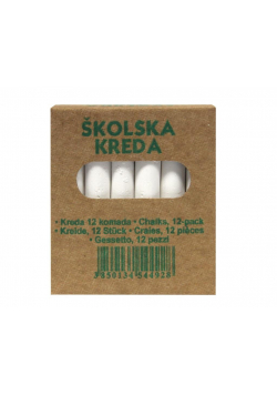Kreda okrągła biała 12szt KARBON