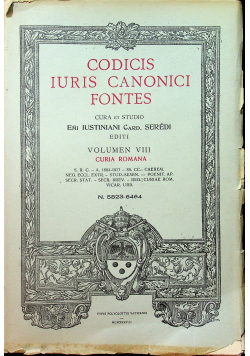 Codicis Iuris Canonici Fontes Volumen VIII 1938 r.