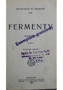 Fermenty powieść tom II 1906 r