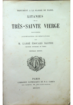 Litanies de la Tres Sainte Vierge 1866 r.