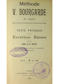 Methode V. Bourgarde III Partie 1899 r.