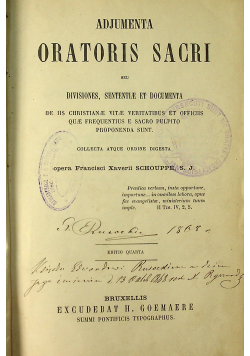 Adjumenta Oratoris Sacri 1865 r