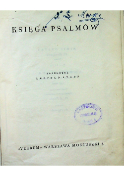 Księga psalmów 1937 r