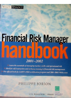 Financial Risk Manager Handbook 2001 - 2002