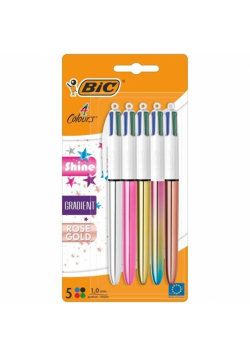 Długopis BIC 4 Colours Shine Gradient AST blister 5szt.