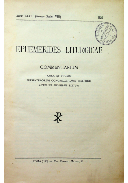 Ephemerides Liturgicae 1931 r.