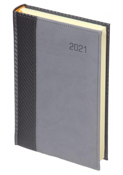 Kalendarz 2021 A5 Dzienny reg. Carbon Paris Szary