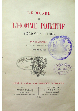 Le Monde et Lhomme Primitif 1879 r.