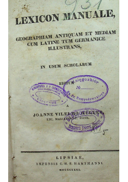 Lexicon Manuale 1931 r.