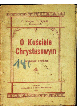 O Kościele Chrystusowym 1934r