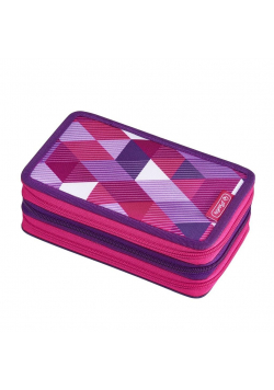 Piórnik 31 części potrójny Pink Cubes