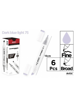 Marker Chromax z 2 końcówk. dark blue 75 (6szt)