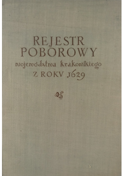 Rejestr Poborowy województwa krakowskiego z roku 1629