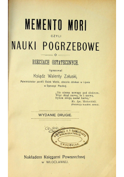 Memento Mori czyli nauki pogrzebowe 1913 r