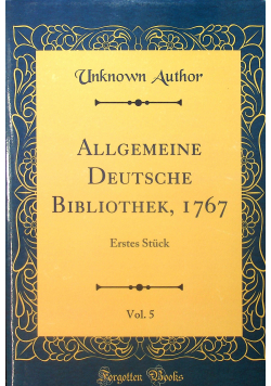 Allgemeine Deutsche Bibliothek vol 5 Reprint z  1767 r