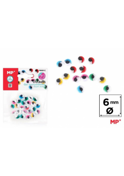 Oczy ruchome samoprzylepne kolorowe 6mm
