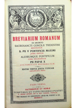 Breviarium romanum pars verna 1916 r.