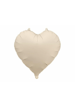 Balon foliowy Serce 45cm jasny beż