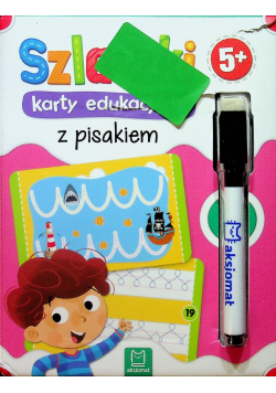 Szlaczki karty edukacyjne z pisakiem. 5+
