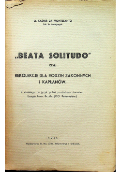 Beata Solitudo 1935r