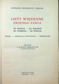 Listy więzienne Świętego Pawła