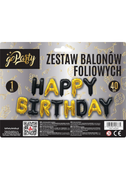 Zestaw balonów foliowych Happy Birthday mix