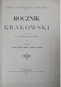 Rocznik krakowski tom 4 1900 r.