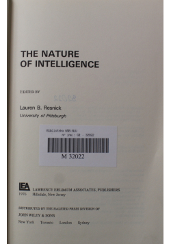 The nature of intelligence