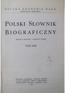 Polski słownik biograficzny tom XXII