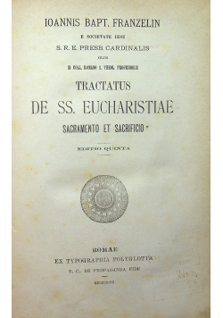 Tractatus de ss eucharistiae 1899 r.